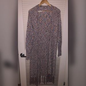 Multi-Colored Knit Open Front Cardigan